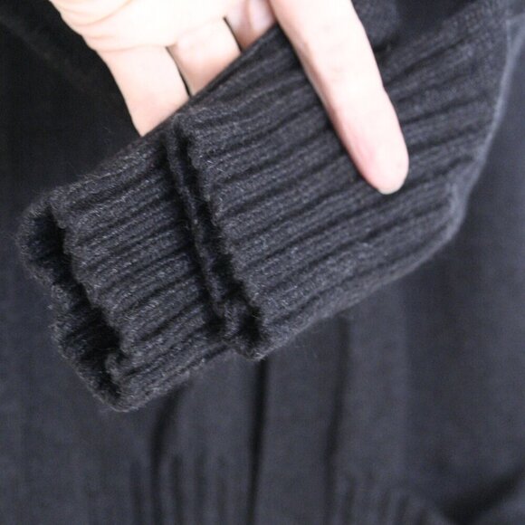 Aritzia Azure Skies Lenox Angora Cashmere Black‎ Midi Open Cardigan Sz XXS - Picture 6 of 14